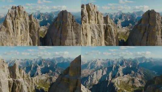 无人机在伊塔尔多洛米特阿尔卑斯山的Tre高清在线视频素材下载