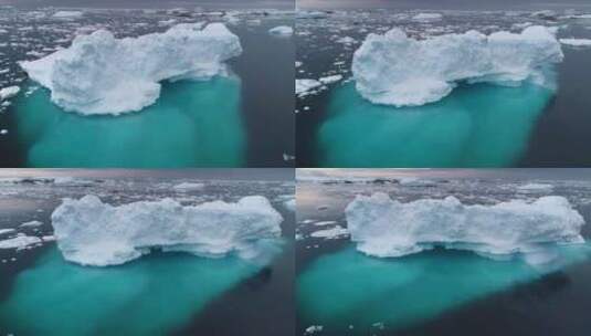 漂浮在南极洲海洋中的巨大冰山高清在线视频素材下载