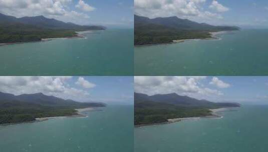 珊瑚海边的热带海滩和雨林。北曲的海角灾难高清在线视频素材下载