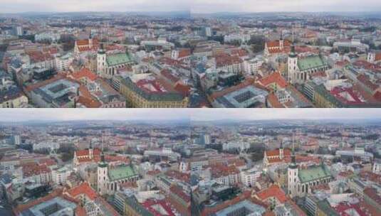 捷克布尔诺的城市景观高清在线视频素材下载