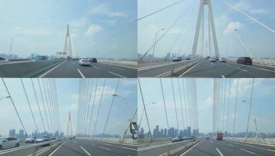 开车通过湖北武汉二七长江大桥高清在线视频素材下载