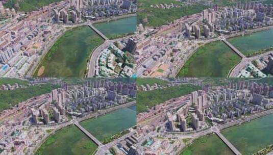 中国河北承德市双桥区夏季城市航拍高清在线视频素材下载