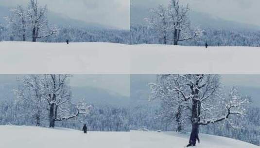 人，雪，冬天，寒冷高清在线视频素材下载