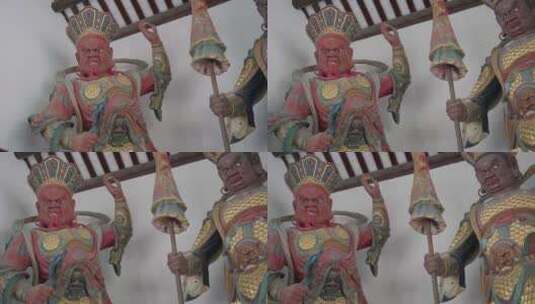 广东广州光孝寺四大天王雕塑特写高清在线视频素材下载