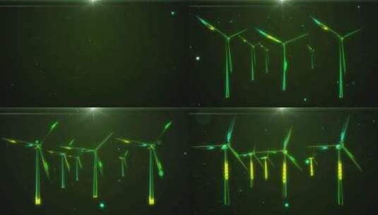 绿色科技感风力发电高清在线视频素材下载