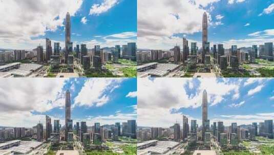 2021深圳市福田群白天蓝天延时摄影4K高清在线视频素材下载
