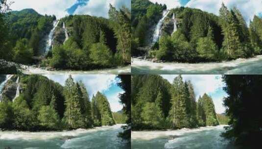 瀑布流水景观高清在线视频素材下载