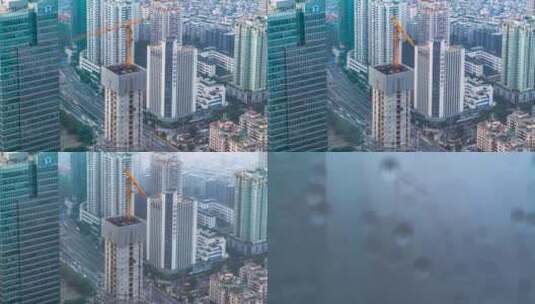 广州_建设高楼_雨景延时4K高清在线视频素材下载