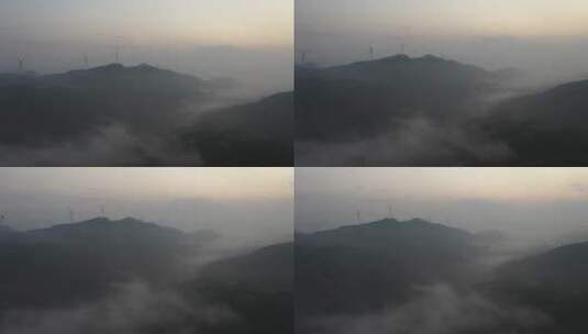 清晨航拍山间仙境般的云海高清在线视频素材下载