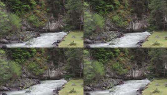 秀丽的山涧和河流高清在线视频素材下载