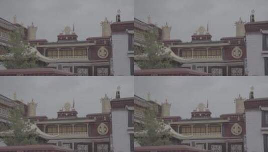 西藏拉萨大昭寺灰片高清在线视频素材下载