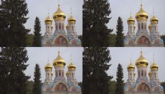 俄罗斯大教堂建筑景观高清在线视频素材下载