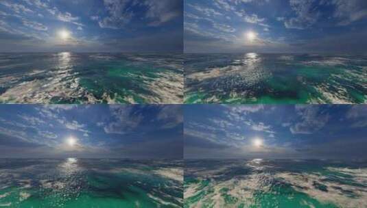 海洋上面的日出景象高清在线视频素材下载