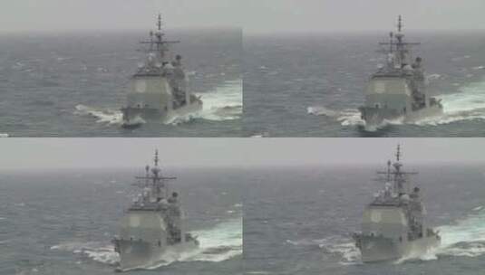 行驶在公海上的军用补给船高清在线视频素材下载