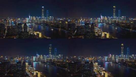 上海黄浦江东方明珠外滩航拍延时夜景高清在线视频素材下载