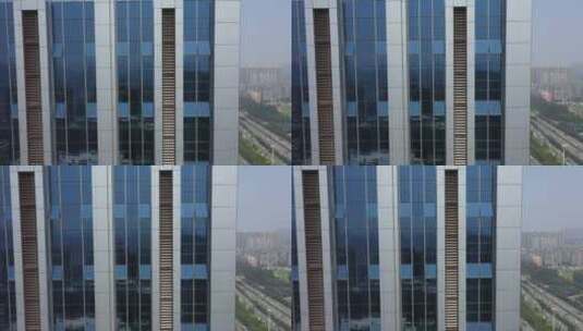 航拍反光质感城市高楼高清在线视频素材下载