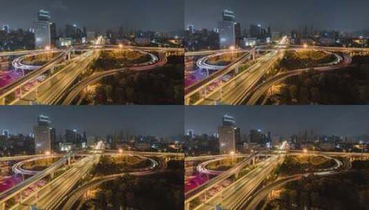 6k武汉城市立交桥车流延时高清在线视频素材下载