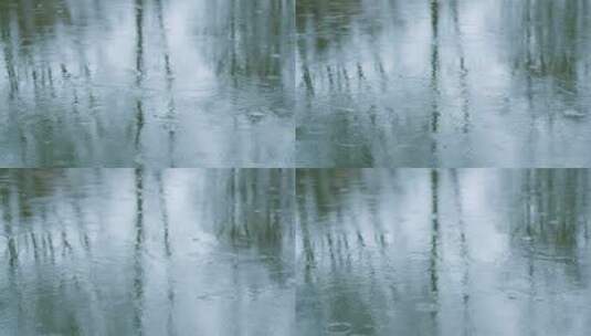 雨落在湖水里高清在线视频素材下载