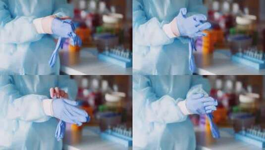 科学家在戴好手套高清在线视频素材下载