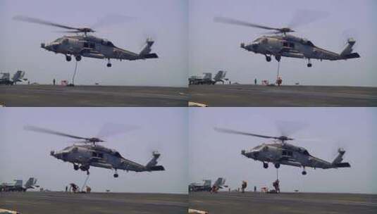士兵从直升机上降落高清在线视频素材下载