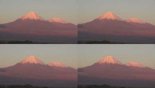 山顶白雪皑皑的火山高清在线视频素材下载