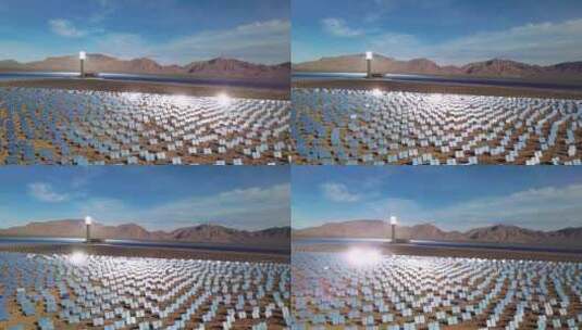 太阳能发电设施航拍高清在线视频素材下载