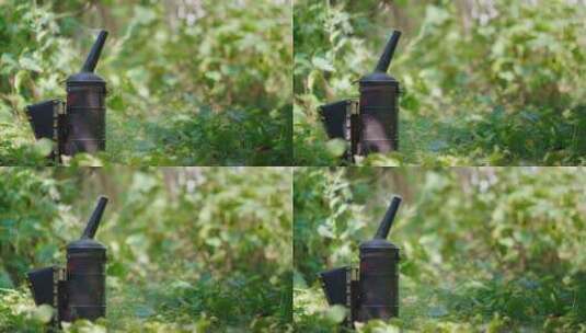 操作蜂房烟雾机特写镜头高清在线视频素材下载