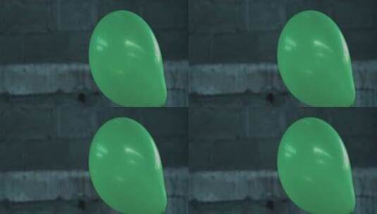 箭刺穿了绿色气球高清在线视频素材下载