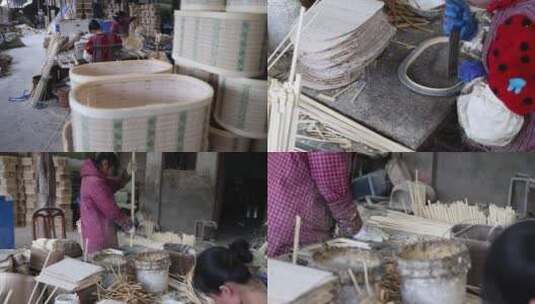 竹篓竹包装生态环保民俗传统手艺 4k实拍高清在线视频素材下载