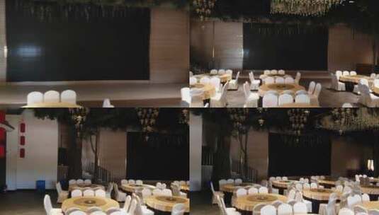 酒店内部装修婚宴场地拍摄高清在线视频素材下载