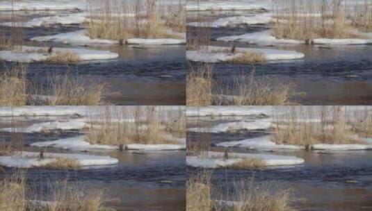 冰雪融化河流潺潺常规视频高清在线视频素材下载