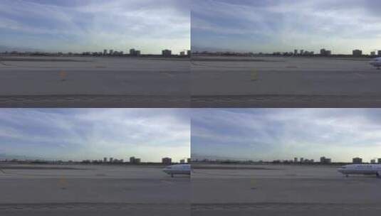 飞机在机场跑道上行驶高清在线视频素材下载