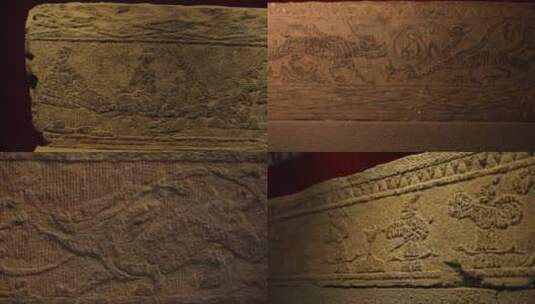 汉碑汉朝文化艺术雕刻石雕高清在线视频素材下载