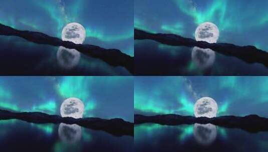 山脉 夜晚 月亮高清在线视频素材下载