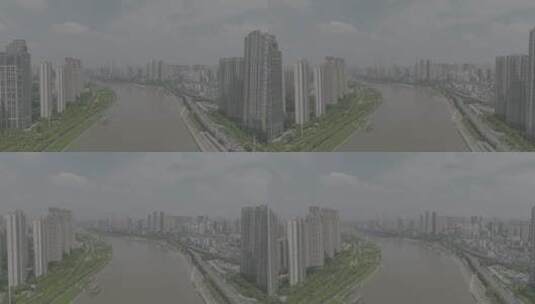 武汉汉江，平视直推镜头高清在线视频素材下载