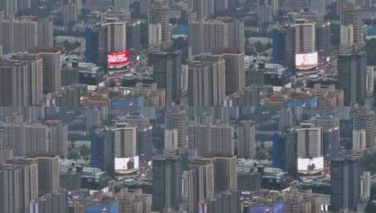 西安城市风光西安商圈航拍西安天际线高清在线视频素材下载