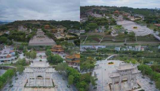 厦门航拍梅山寺建筑景观高清在线视频素材下载