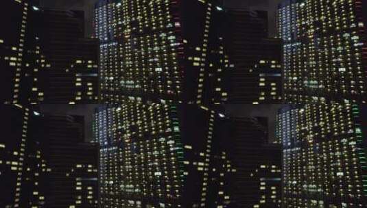 广州天河珠江新城航拍写字楼住宅夜景高清在线视频素材下载