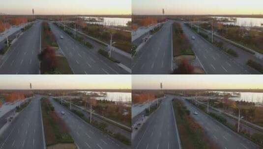 航拍城市交通道路高清在线视频素材下载