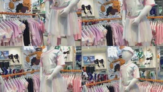 儿童节济南商场内部，安踏品牌儿童服饰高清在线视频素材下载