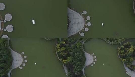 西安丰庆公园小船升高高清在线视频素材下载