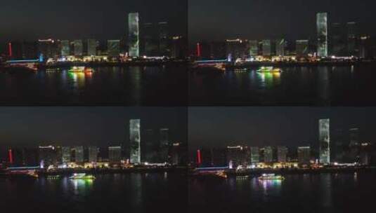 航拍湖北宜昌城市CBD夜景高清在线视频素材下载