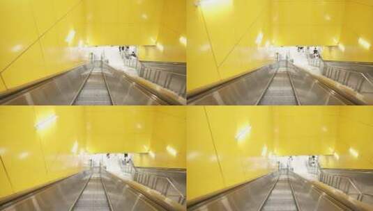 娄山关路地铁站自动扶梯高清在线视频素材下载