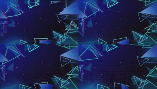 蓝色朋克风格科技三角形动态背景高清在线视频素材下载