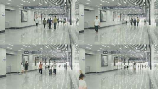4k实拍地铁站游客行走 5高清在线视频素材下载