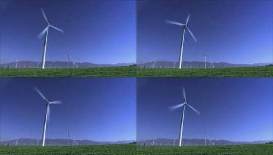 绿色发电大风车高清在线视频素材下载