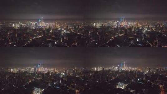 上海浦东陆家嘴夜景全景高清在线视频素材下载