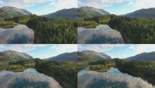 航拍美丽的山与湖高清在线视频素材下载