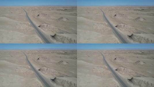 青海海西州G315国道戈壁沙漠公路高清在线视频素材下载