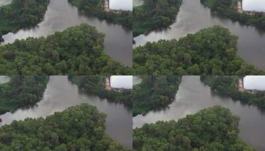 航拍深圳龙华区观澜立体生态绿化高清在线视频素材下载